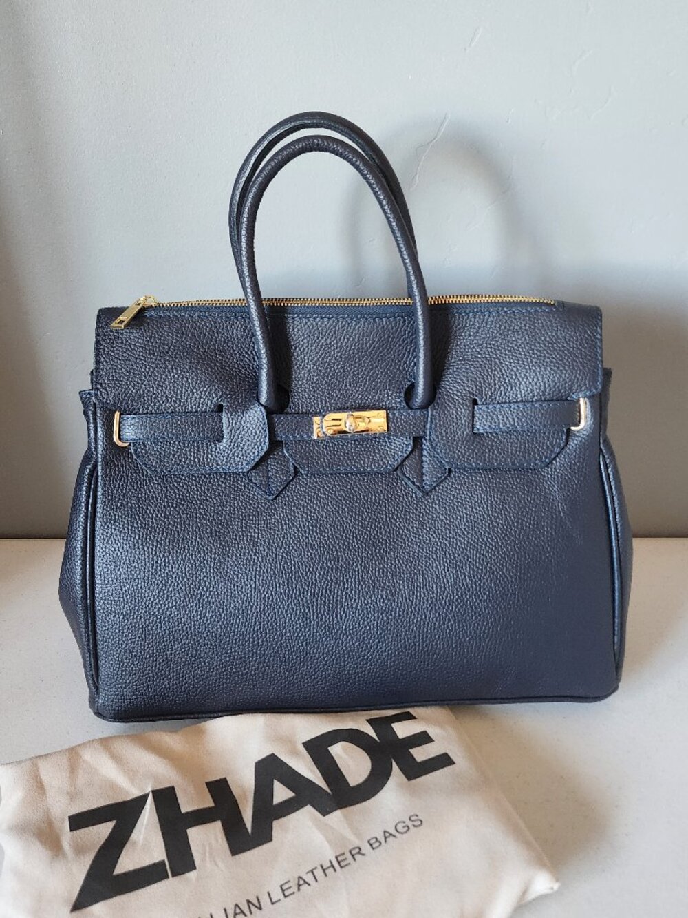 Zhade Navy Satchel "NEW"